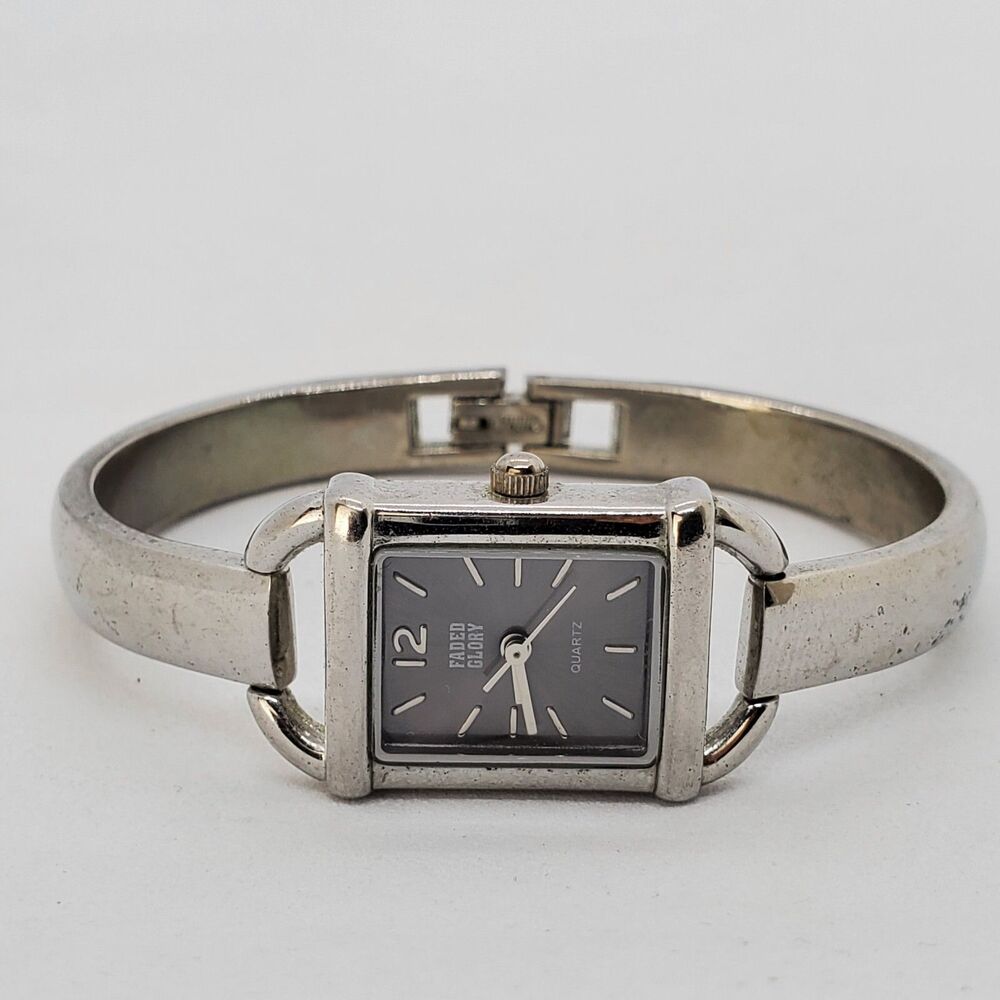Faded Glory 19MM Women's Watch Dark Gray Dial Gray Band 5" New Battery